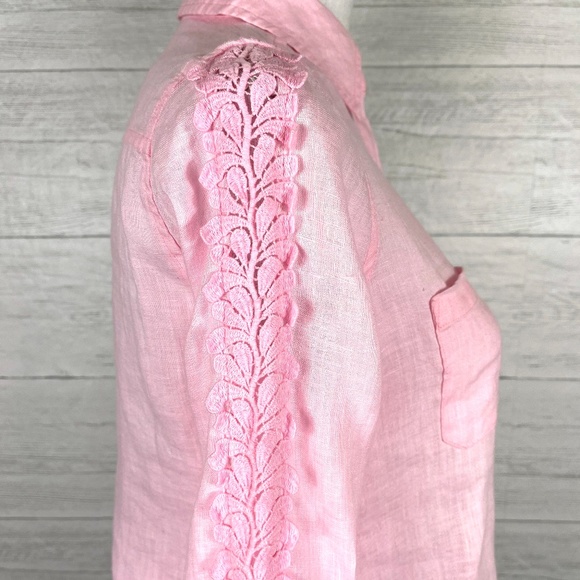 Lilly Pulitzer Sea View Button Down Shirt XXS Pink - Picture 7 of 12